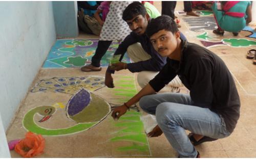 Rangoli Competition in the College