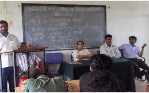 Prof. B.T. Pawar delivering lecture on the Occasion of Anniversary of Mhatma Gandhi