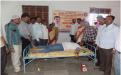 A volunteer donating blood on the occasion of   Birthday of Hon. Jaydattaji (Anna)